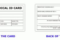 Id Card Template | Medical Information Id Card within Personal Identification Card Template