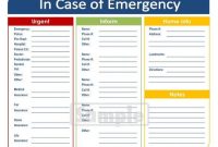 In Case Of Emergency – Printable Organizing Pdf – Instant for In Case Of Emergency Card Template