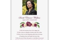 In Loving Memory Memorial Tribute Card Template Floral Photo with regard to In Memory Cards Templates