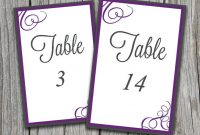 Instant Download Bordered Flourish "amy" Table Number Cards in Table Number Cards Template
