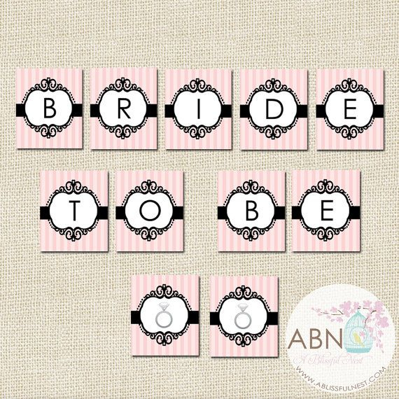 Instant Download - Bride To Be Banner - Printable Banner with regard to Bride To Be Banner Template