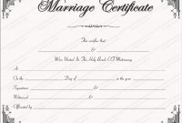 Intimacy Marriage Certificate Template – For Word with Certificate Of Marriage Template