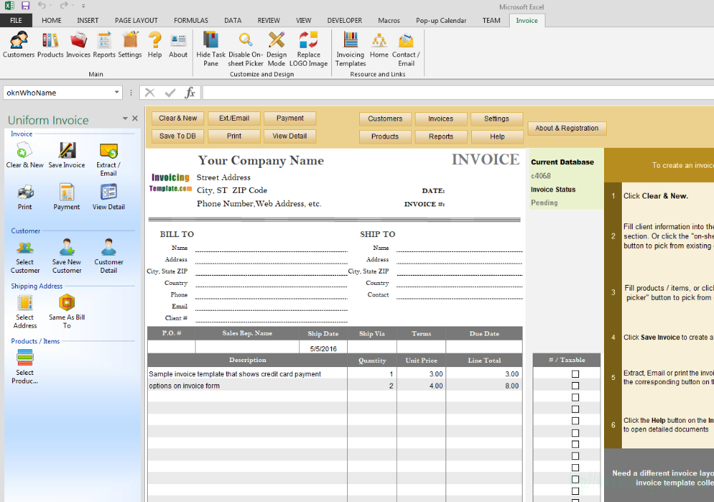 Invoice Template With Credit Card Payment Option Regarding throughout Credit Card Bill Template