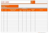 Job Card Format | Word Document | Excel | Pdf | Sample inside Sample Job Cards Templates