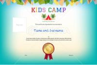 Kids Summer Camp Diploma Or Certificate Template – Stock inside Summer Camp Certificate Template