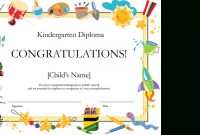 Kindergarten Diploma Certificate for Preschool Graduation Certificate Template Free