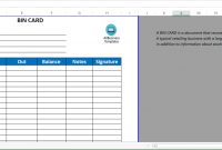Kostenloses Bin Card Format Excel for Bin Card Template