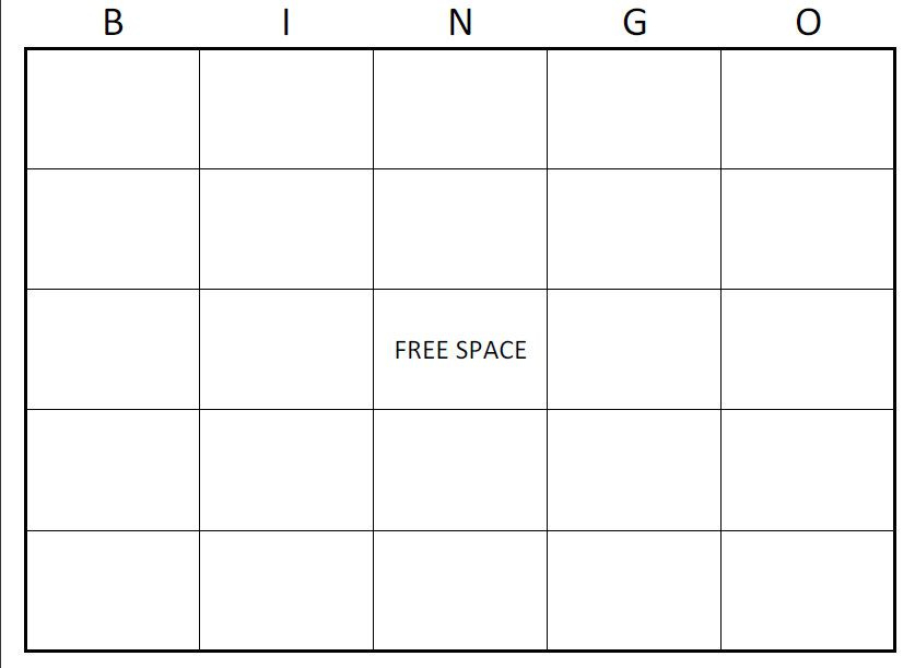 Large Printable Blank Bingo Cards | Bingo Card Template within Blank Bingo Template Pdf