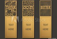Laser Cut With Wording Set Of Ornate Cards. Template For for Small Greeting Card Template