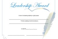 Leadership Award Certificate Printable Certificate with Leadership Award Certificate Template