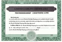 Llc Membership Certificate | Certificate Templates in Llc Membership Certificate Template Word