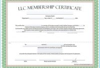 Llc Membership Certificate Template (8) | Professional regarding Llc Membership Certificate Template