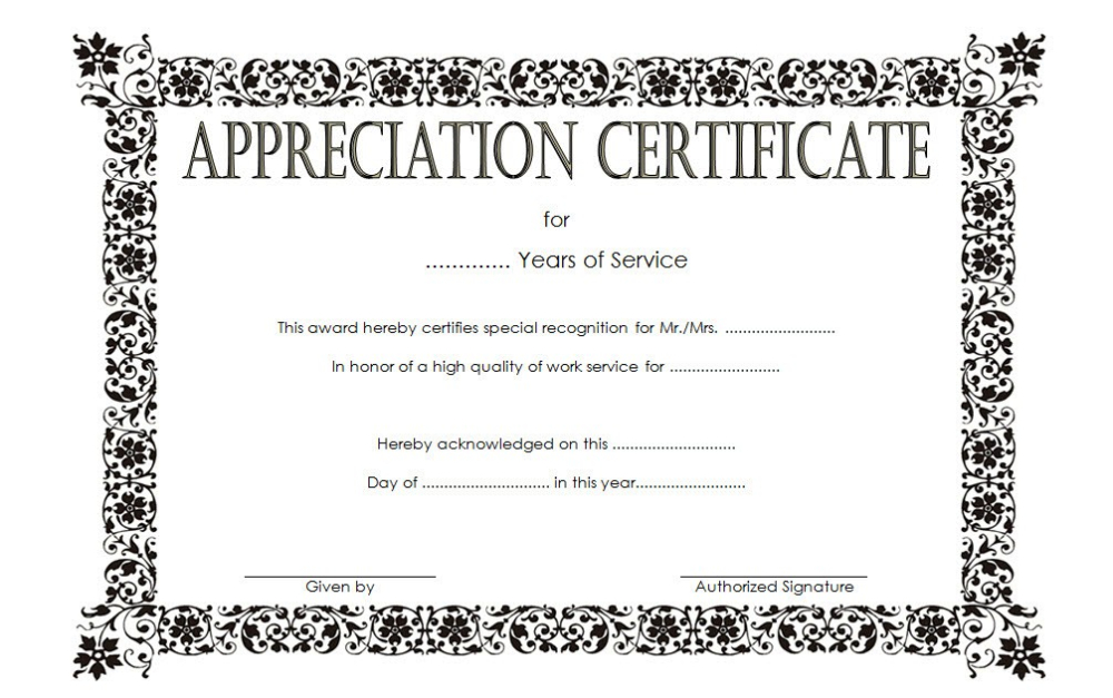 Long Service Award Certificate Template 8 | Professional within Long Service Certificate Template Sample
