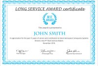 Long Service Certificate Template Sample (7 Di 2020 in Long Service Certificate Template Sample