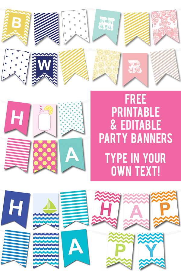 Lots Of Free Printable Party Banners From @chicfetti You Can pertaining to Diy Party Banner Template