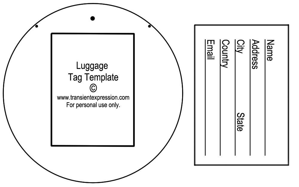 Luggage Tag Template | Luggage Tag Template, Luggage Tags with Blank Luggage Tag Template
