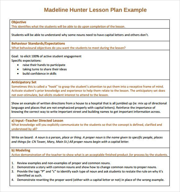 Madeline Hunter Lesson Plan Template | Madeline Hunter inside Madeline Hunter Lesson Plan Template Blank