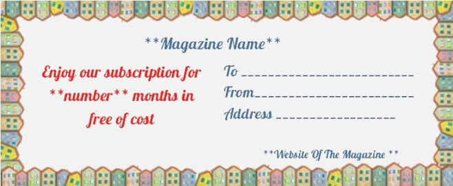 Magazine Subscription Gift Certificate Template (1 within Magazine Subscription Gift Certificate Template