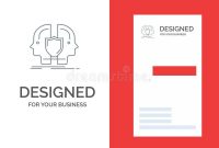 Man, Face, Dual, Identity, Shield Grey Logo Design And for Shield Id Card Template
