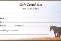 Many Farms And Stables Need A Gift Certificate For Riding throughout Horse Stall Card Template