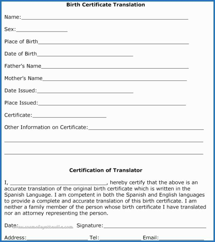 Marriage Certificate Translation From Spanish To English with Birth Certificate Translation Template