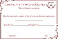 Master Degree Diploma Certificate Templates | Masters Degree within Masters Degree Certificate Template
