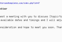 Meeting Request Email And Letter Sample throughout Business Meeting Request Template