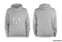Men's Grey Blank Hoodie Template,from Two Sides, Natural regarding Blank Black Hoodie Template