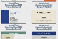 Microsoft Business Card Templates regarding Ms Word Business Card Template