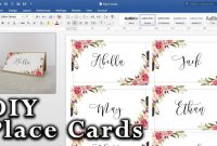 Microsoft Word Place Card Template ~ Addictionary regarding Free Template For Place Cards 6 Per Sheet