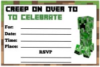 Minecraft Birthday Party | Minecraft Party Invitations within Minecraft Birthday Card Template