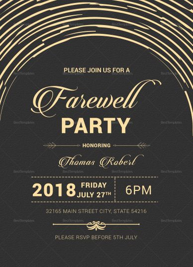 Modern Farewell Party Invitation Template | Farewell Party in Farewell Invitation Card Template