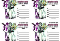 Monster High Birthday Invitations – Free Printable throughout Monster High Birthday Card Template