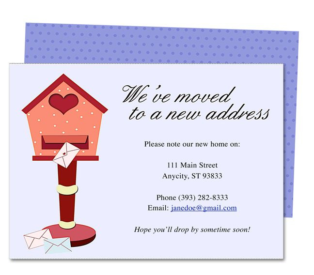 Moving Announcements And New Address Announcement Postcards within Moving Home Cards Template