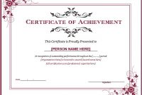 Ms Word Achievement Award Certificate Templates | Word for Certificate Of Achievement Template Word