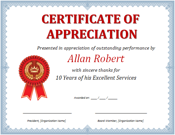 Ms Word Certificate Of Appreciation | Office Templates Online within Microsoft Word Certificate Templates