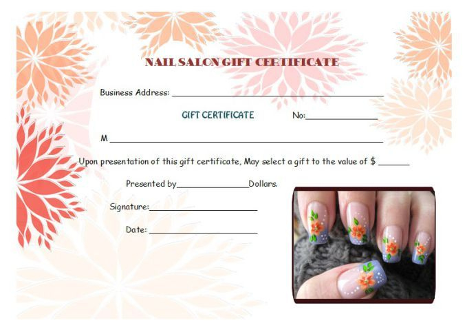 Nail Salon Gift Certificates | Gift Certificate Template with regard to Nail Gift Certificate Template Free