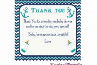 Nautical Baby Shower Thank You Card – Baby Shower Thank You for Thank You Card Template For Baby Shower