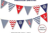 Nautical Banner Printable Banner Nautical Diy throughout Nautical Banner Template