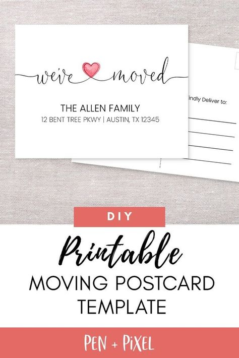 New Home Card Moving Announcement Moving Moving Postcard For with regard to Moving Home Cards Template