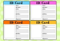 New Starter Id Card Template | Plantillas De Tarjetas, Tarjetas for Id Card Template For Kids
