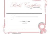 Novelty Birth Certificate Template (7 regarding Novelty Birth Certificate Template