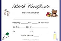 Novelty Birth Certificate Template (9 | Birth Certificate throughout Novelty Birth Certificate Template