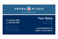 Obama Campaign Networking Card Business Card Templates in Networking Card Template