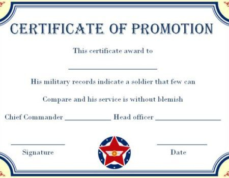 Officer Promotion Certificate Template - Trinity throughout Officer Promotion Certificate Template