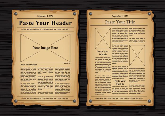 Old Newspaper Vector Templates - Download Free Vectors inside Blank Old Newspaper Template