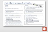 One Page Project Summary pertaining to One Page Business Summary Template