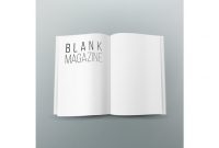 Open Magazine Spread Blank Vector. 3D Realistic Template. with Blank Magazine Spread Template