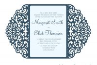 Ornamental 5X7'' Gate-Fold Wedding Invitation Card Template with Silhouette Cameo Card Templates