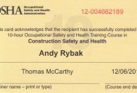 Osha Safety Inspection Forms Unique Vet Certificate Template with Osha 10 Card Template